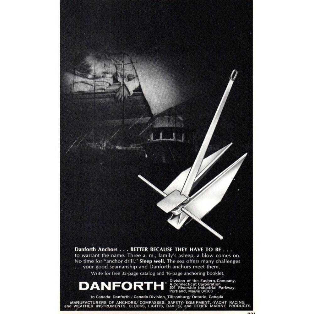 1971 Danforth Anchors Little Boy Sleeping Cabin Vintage Print Ad 70s Wall Art